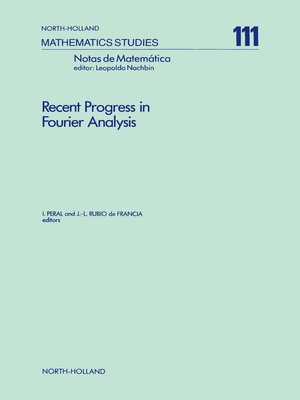 cover image of Recent Progress in Fourier Analysis